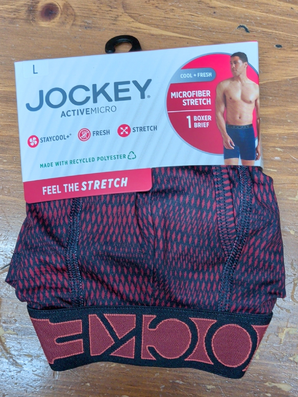 Jockey Active Microfiber 5" Boxer Brief - Size L ( 36"-38" )